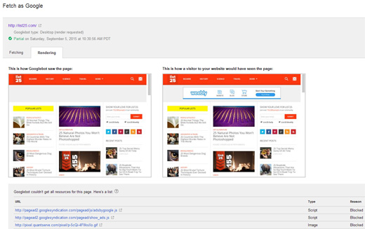 Fetch as Google Comparison Fetch as Google Comparison