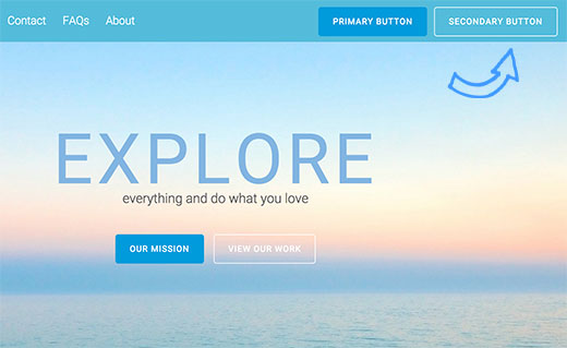 Beispiel für einen Ghost-Button neben einem normalen Button