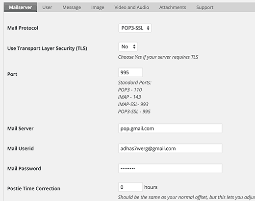 Postie - Configurações do plugin de postagem por e-mail do WordPress Postie - Configurações do plugin de postagem por e-mail do WordPress