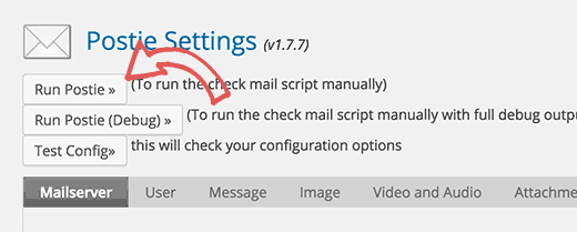 Executar Postie Executar Postie