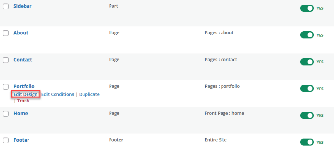 Editar design do portfólio Editar design do portfólio