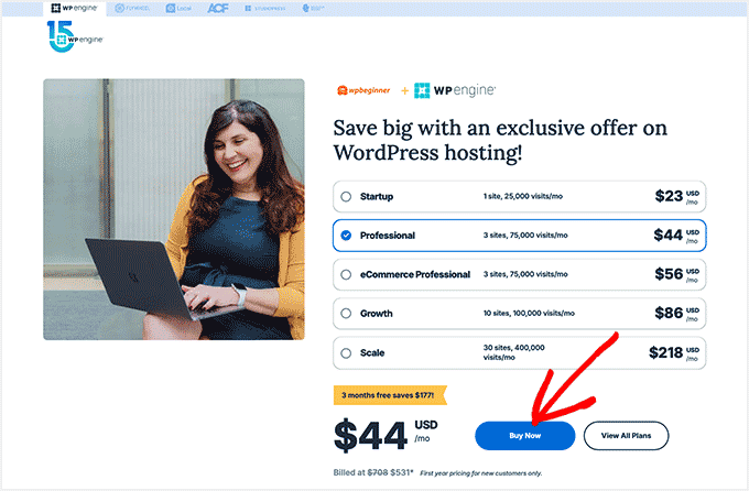 WP Engine prissättning