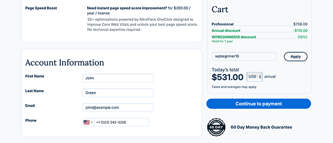 WP Engine Kontoinformation och WP Engine rabattkod