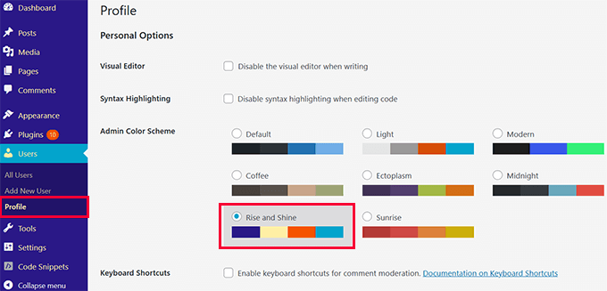 Activate custom theme