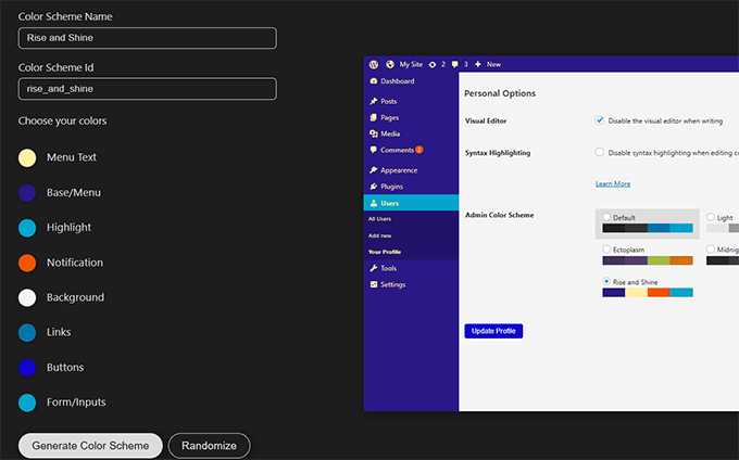 Generate color scheme