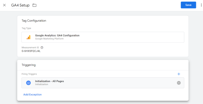 Save your GA4 tag Save your GA4 tag