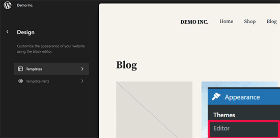 Site editor Site editor