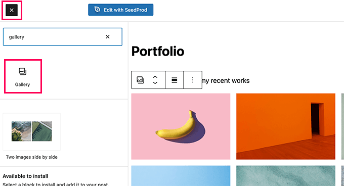 Add portfolio page using default editor Add portfolio page using default editor
