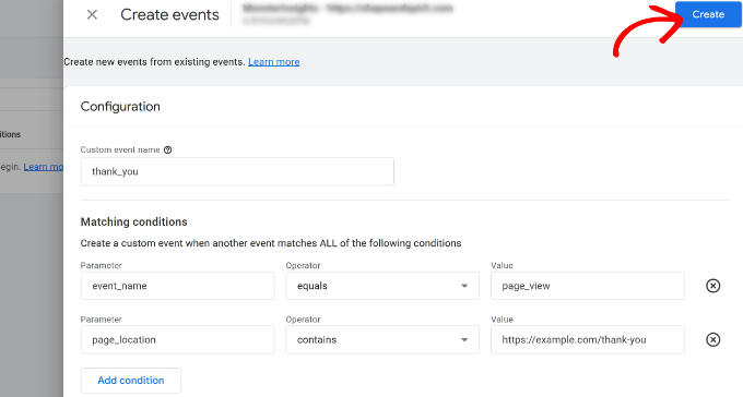 Enter additional conditions to event Enter additional conditions to event