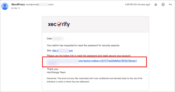 reset password email reset password email