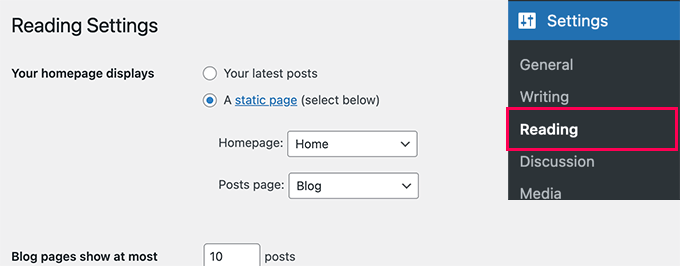 Setting a blog page Setting a blog page