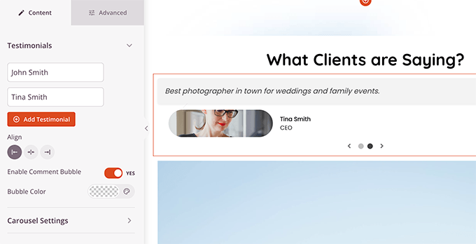 Adding testimonials using SeedProd Adding testimonials using SeedProd