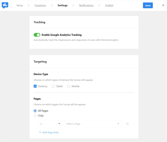 UserFeedbackのターゲティング設定の構成