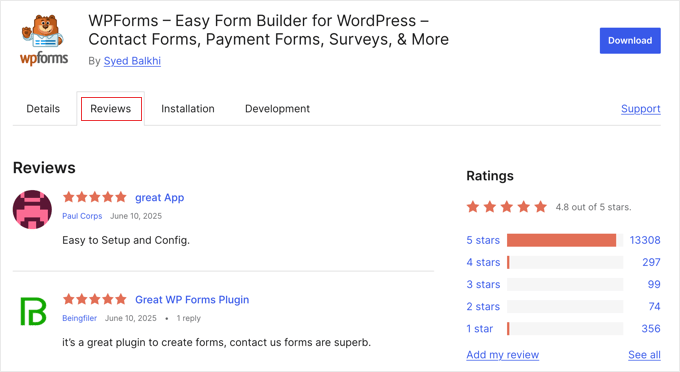 WPForms Plugin Reviews