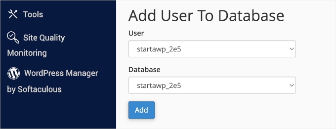 Adding a user to database Adding a user to database