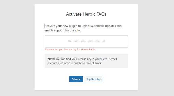 Enter heroic FAQs license key Enter heroic FAQs license key