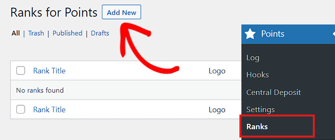 Vai su Gradi e fai clic sul pulsante Aggiungi nuovo