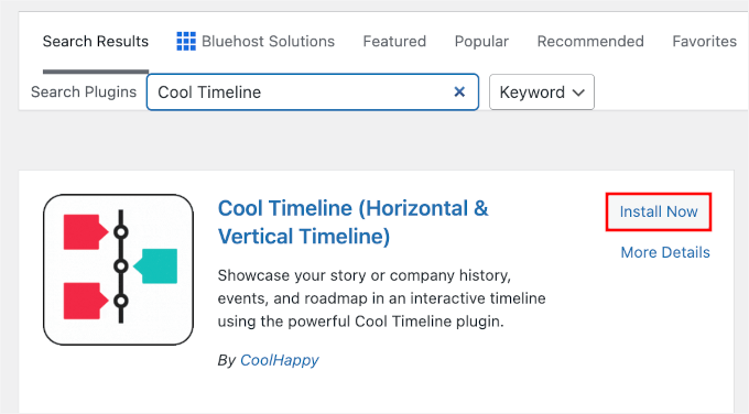 Installing the Cool Timeline plugin