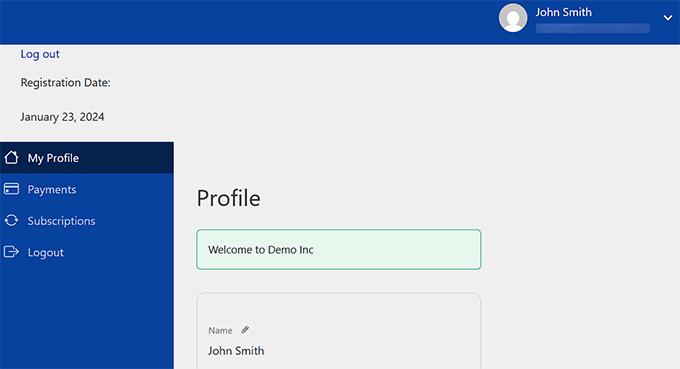 Data înregistrării pe pagina de profil în MemberPress
