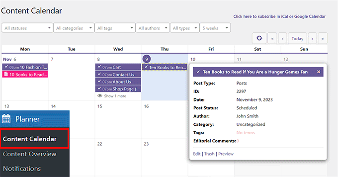 View your content calendar View your content calendar