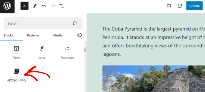 AIOSEO FAQ block AIOSEO FAQ block