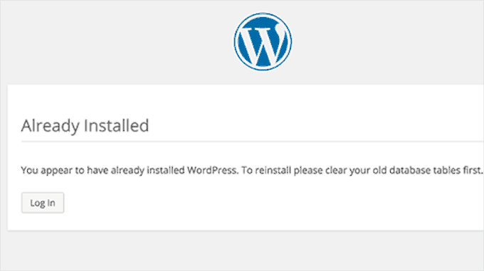 Already installed message Already installed message