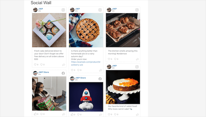 Smash Balloon kullanılarak oluşturulmuş bir sosyal duvar Smash Balloon kullanılarak oluşturulmuş bir sosyal duvar