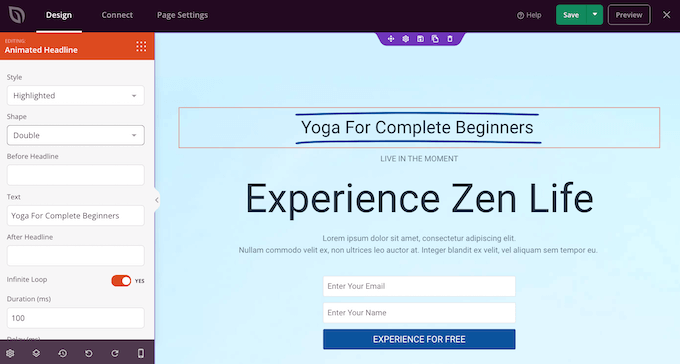 Animating an entire headline in WordPress Animating an entire headline in WordPress