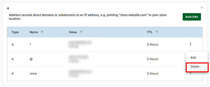 Network SolutionsでのAレコードの削除
