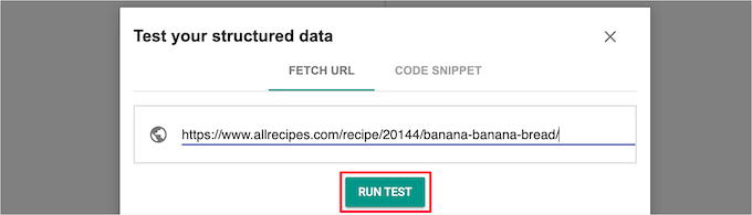 Enter URL or code and test structured data Enter URL or code and test structured data