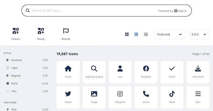 The Font Awesome website The Font Awesome website