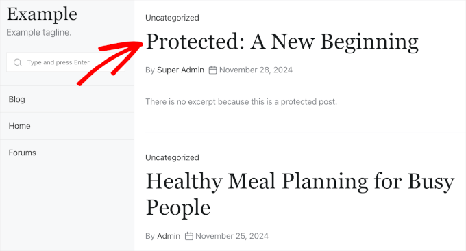 Password protected posts displayed on homepage Password protected posts displayed on homepage