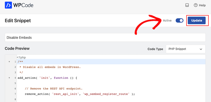 Deaktivieren der oEmbed-Funktion in WordPress mit WPCode