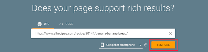 Run rich results test Run rich results test