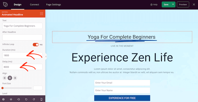 Changing the animation duration Changing the animation duration