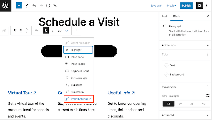 Creating typing animations with a WordPress plugin Creating typing animations with a WordPress plugin