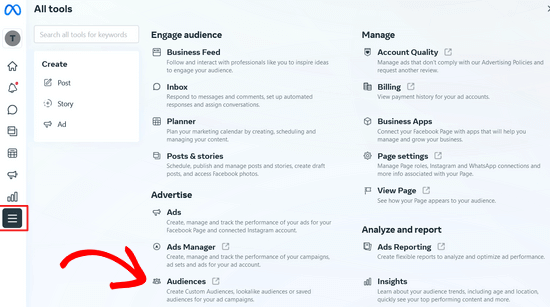 Fai clic su Tutti gli strumenti e scegli l'opzione Pubblico
