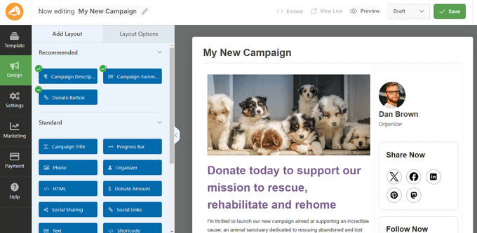 The WP Charitable charity WordPress plugin