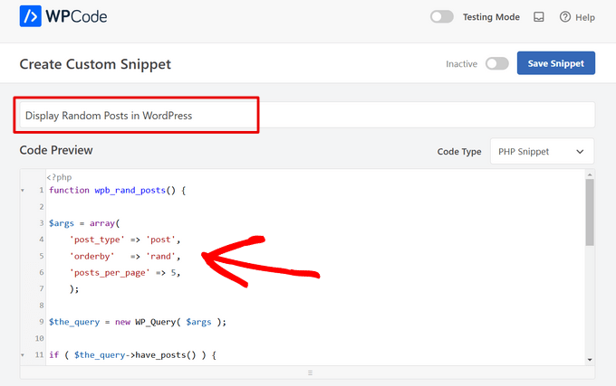 Add a title and paste the code for displaying random posts Add a title and paste the code for displaying random posts