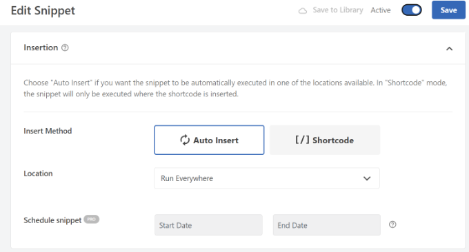 Edit insertion method for code Edit insertion method for code