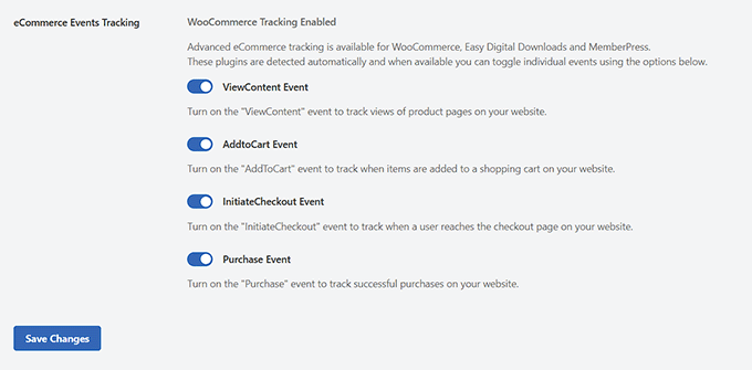 Enable eCommerce event tracking in WPCode