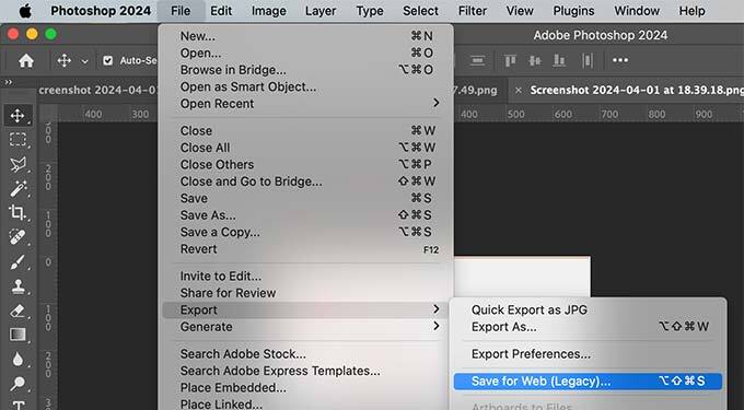 Photoshop's 'Save for Web' Option