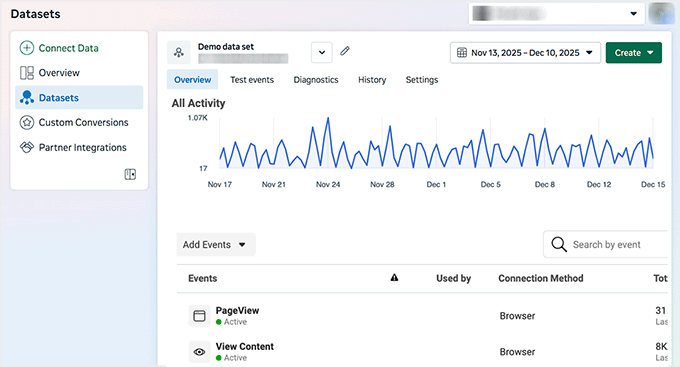 View pixel activity in Pixel