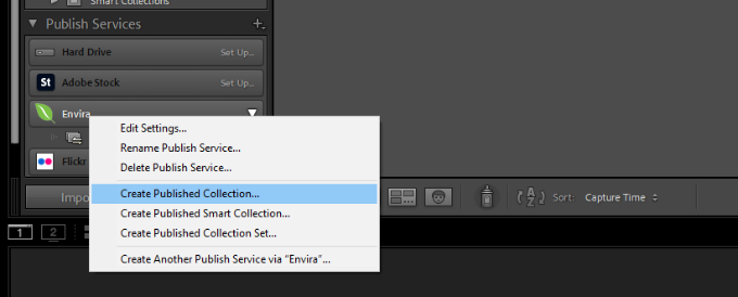 Klicka på skapa publicerad samling