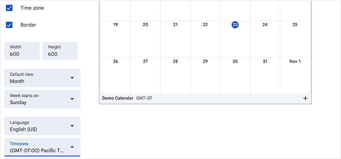 Configure your Google Calendar time zone