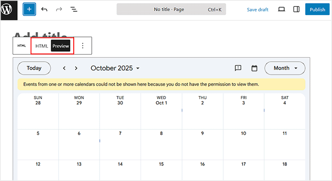 Preview custom HTML block in the post editor