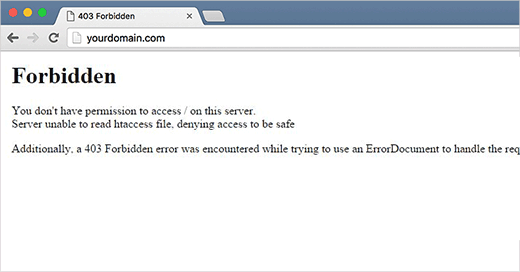 403 Forbidden status code shown on a WordPress site 403 Forbidden status code shown on a WordPress site