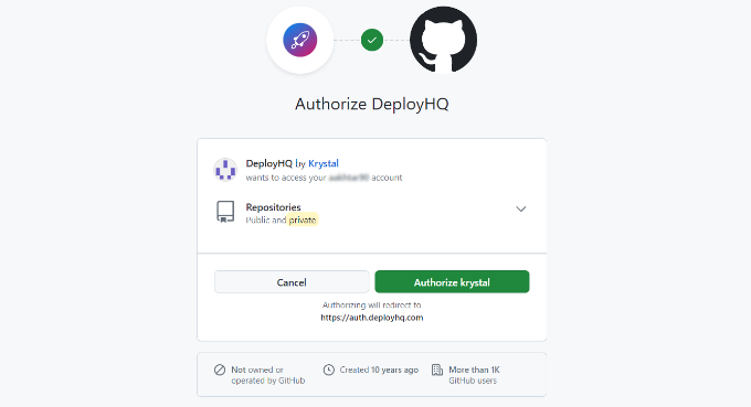 Authorize deploy with GitHub Authorize deploy with GitHub