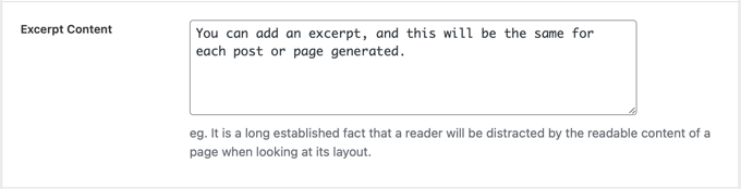 Adding an Excerpt for the Posts or Pages You Will Generate