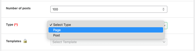 Selecting the Number and Type of Posts or Pages